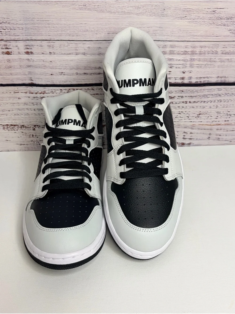 New Jordan Men’s Mid-Top Basketball Sneakers - Black/White Size 10.5